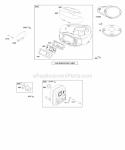 Air Cleaner Blower Housing Diagram and Parts List for 286H77-0556-E1  Briggs and Stratton Engine